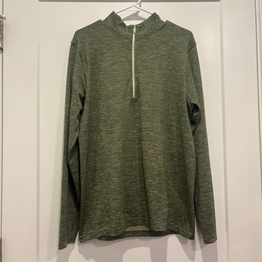 Lululemon Mens Metal Vent Tech 1/2 Zip 2.0 Pullover Heathered Green Large
